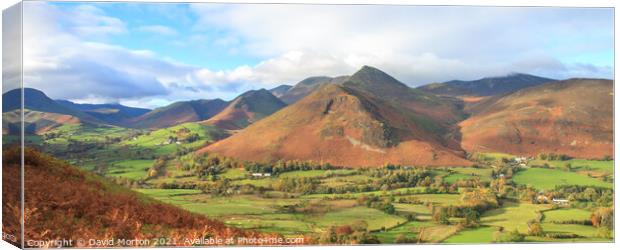 Crag Hill from Cat Bells in the Autumn Canvas Print by David Morton
