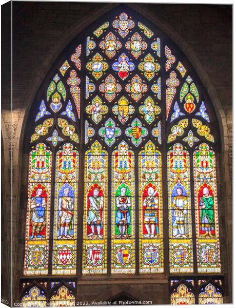 St Laurence Church Ludlow Stained Glass Window Canvas Print by David Morton