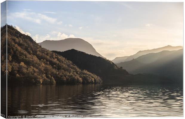 Ullswater and the Fells of Fairfield and Helvellyn Canvas Print by David Morton