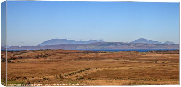 The Cuillin Ridge and Bla Bheinn from Mallaig Canvas Print by David Morton