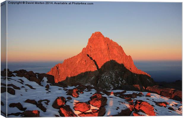 Mt Kenya at Sunrise Canvas Print by David Morton