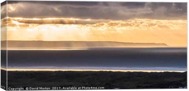 Sunset over Hartland Peninsular Canvas Print by David Morton