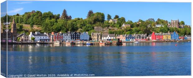 Panoramic View of Tobermory on the Isle of Mull Canvas Print by David Morton