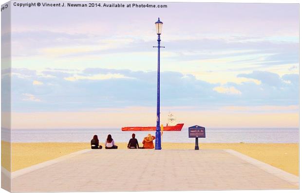  Watching The Sea Canvas Print by Vincent J. Newman