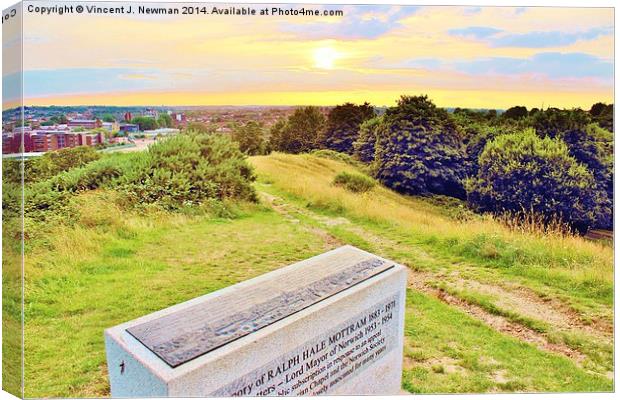  Mousehold Hill At Dusk, Norwich, England. Canvas Print by Vincent J. Newman