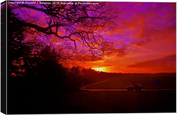 Countryside Sunset Canvas Print by Vincent J. Newman