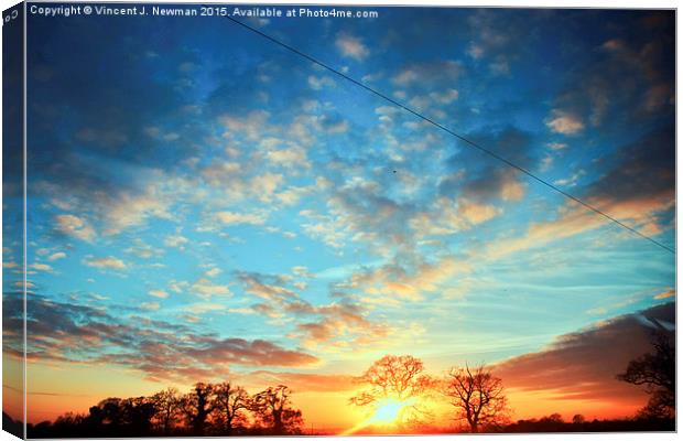 A Country Evening Canvas Print by Vincent J. Newman