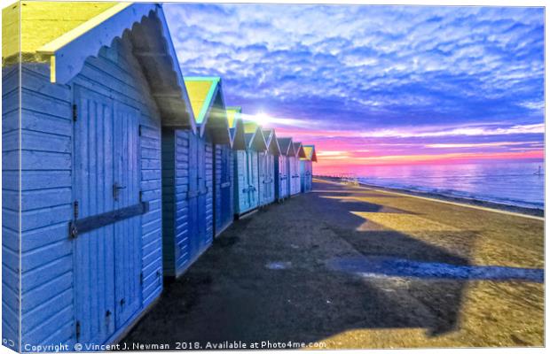 Cromer Beach at Sunset Canvas Print by Vincent J. Newman