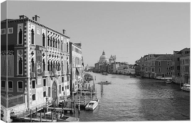 Venice In Black n White Canvas Print by John Davies