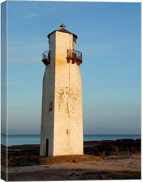 Lighthouse at Southerness Canvas Print by Davina Green