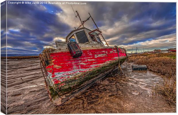 The Red Boat Canvas Print by Mike Janik