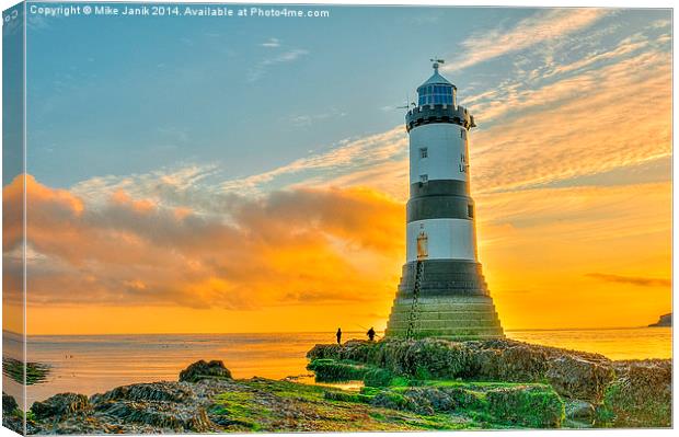 Penmon Lighthouse Canvas Print by Mike Janik