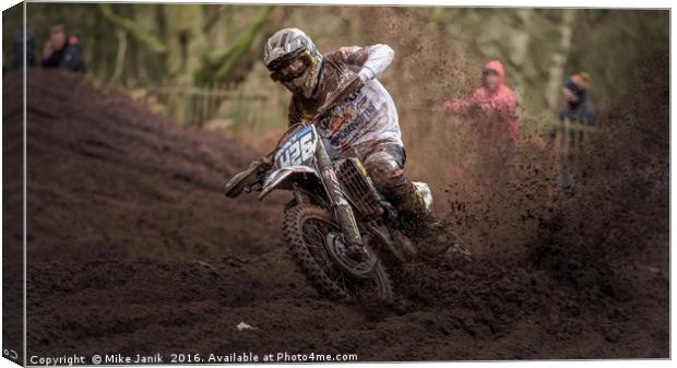 Motocross Canvas Print by Mike Janik