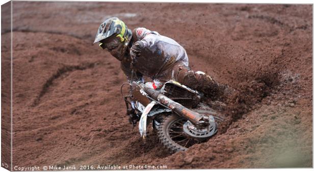 Motocross  Canvas Print by Mike Janik