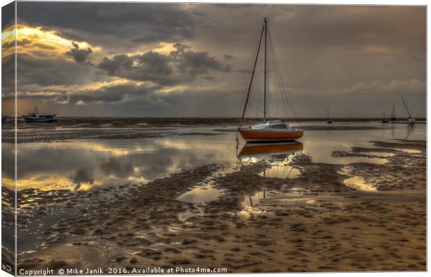 Sunset at Meols Canvas Print by Mike Janik
