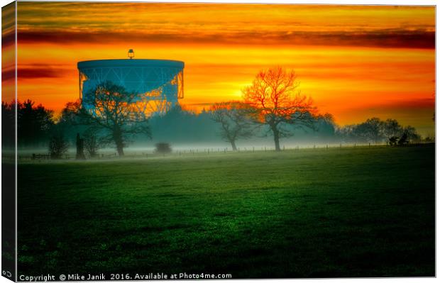 Jodrell Bank Sunset Canvas Print by Mike Janik