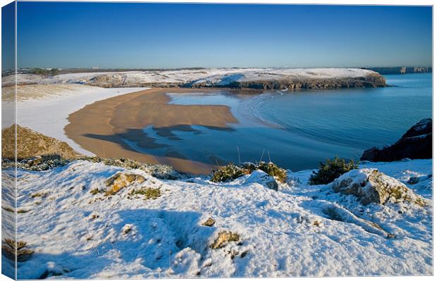 Broadhaven Snowscape Canvas Print by Mark Robson