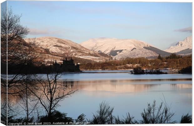 Snowy Mountains of Loch Awe Canvas Print by Jane Braat