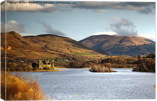  Kilchurn Castle, Loch Awe Canvas Print by Jane Braat