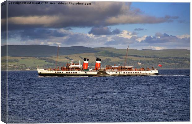 Majestic Paddle Steamer Waverley on the Clyde Canvas Print by Jane Braat