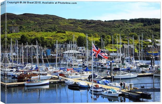 View of Tarbert Harbour Canvas Print by Jane Braat