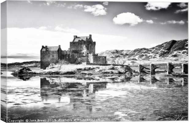 The Majestic Eilean Donan Castle Canvas Print by Jane Braat