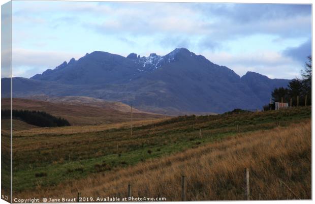 The Black Cuillin Canvas Print by Jane Braat