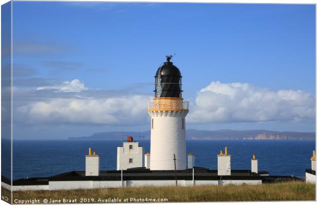 Guiding Light on Scotland's Edge Canvas Print by Jane Braat