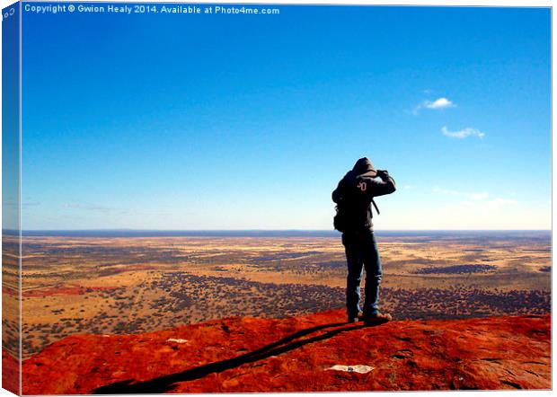Summit of Uluru Canvas Print by Gwion Healy