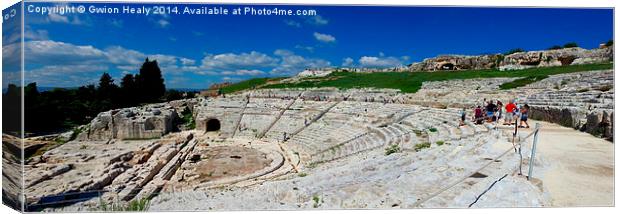 Greek Roman Amphitheatre Panorama Canvas Print by Gwion Healy