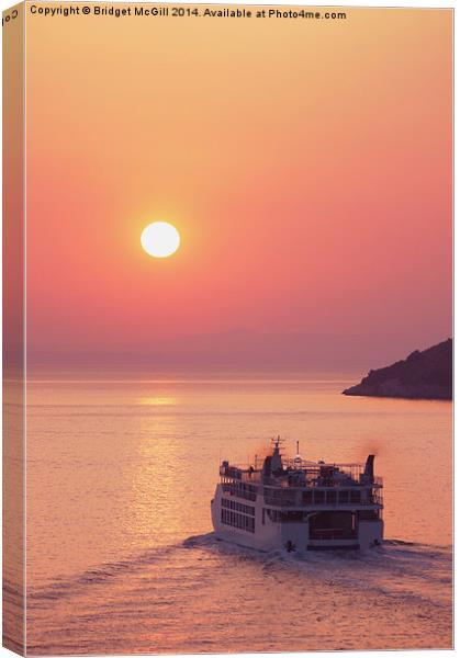 Passenger ferry at sunset Canvas Print by Bridget McGill