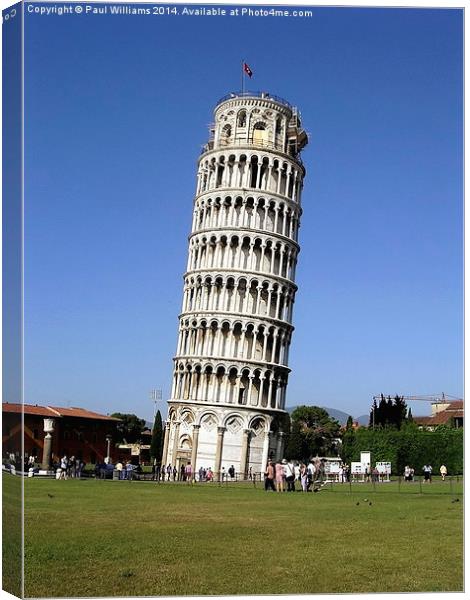 The Leaning Tower at Pisa Canvas Print by Paul Williams