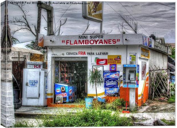 Mini Supermarket in Mexico Canvas Print by Paul Williams