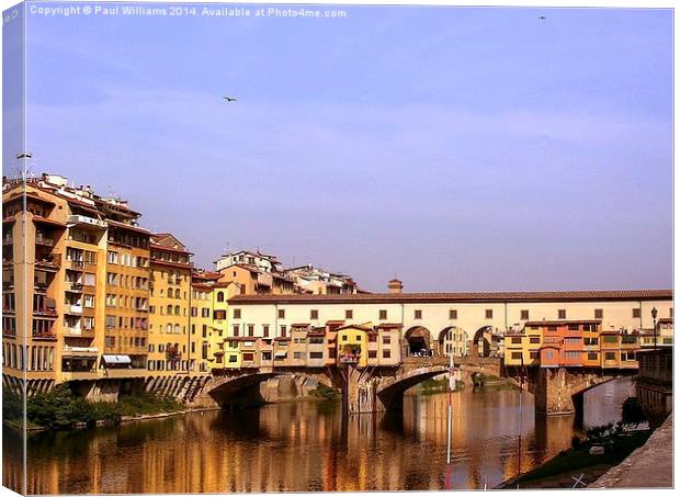 The Ponte Vecchio, Florence Canvas Print by Paul Williams