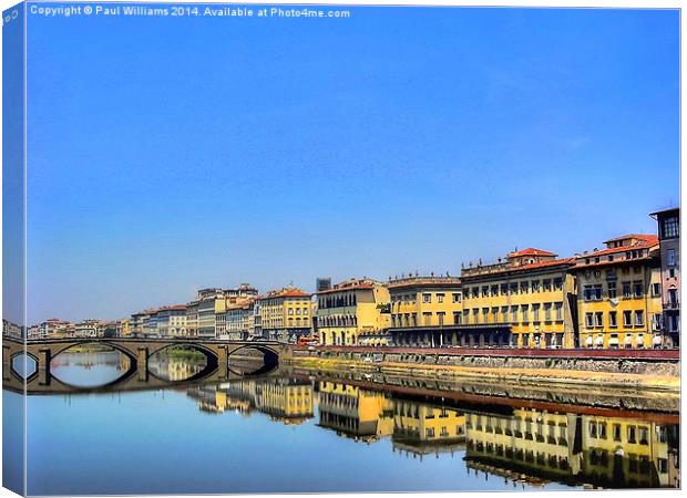 The River Arno Canvas Print by Paul Williams