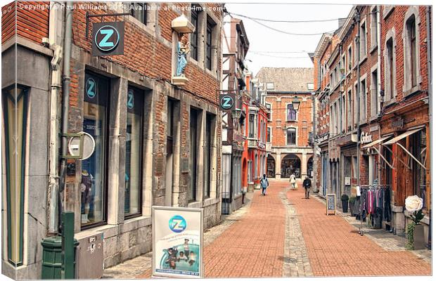  Narrow Street in Belgium Canvas Print by Paul Williams