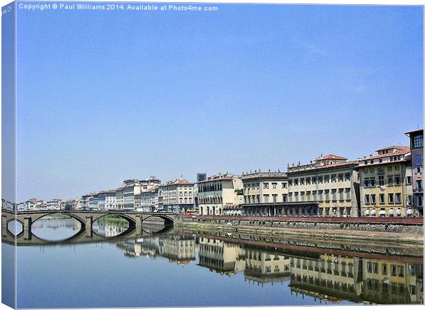 The River Arno in Florence  Canvas Print by Paul Williams