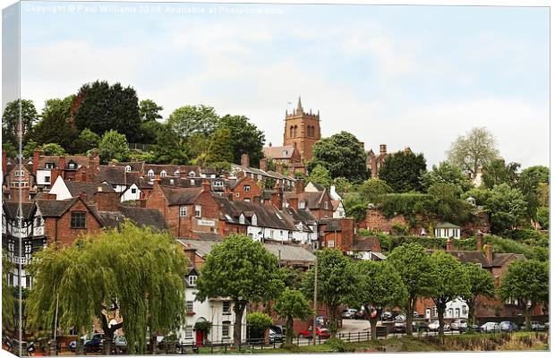  St Leonards Church Bridgnorth from Low Town  Canvas Print by Paul Williams