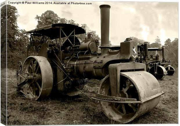  Aveling Steam Road Roller (sepia) Canvas Print by Paul Williams