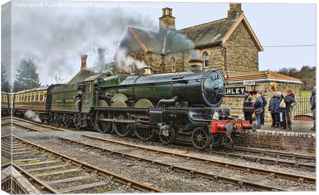  GWR "Nunney Castle" at Highley Canvas Print by Paul Williams