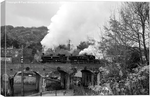  Steam on Coalbrookdale Viaduct Canvas Print by Paul Williams