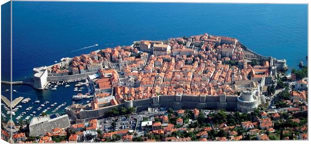 Looking down on Dubrovnik Canvas Print by Steve Falla