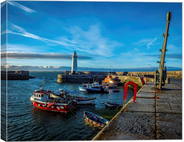 Donaghadee Light House Northern Ireland Canvas Print by Chris Curry