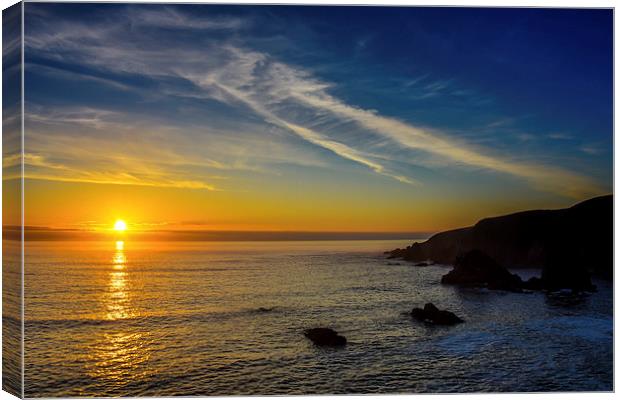   Chris Curry Sunset Atlantic, Donegal Ireland Canvas Print by Chris Curry