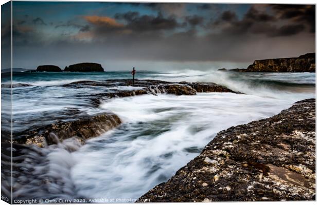 Ballintoy Storm County Antrim Northern Ireland Canvas Print by Chris Curry