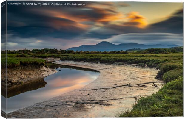 Mourne Mountains From Dundrum Bay County Down Nort Canvas Print by Chris Curry