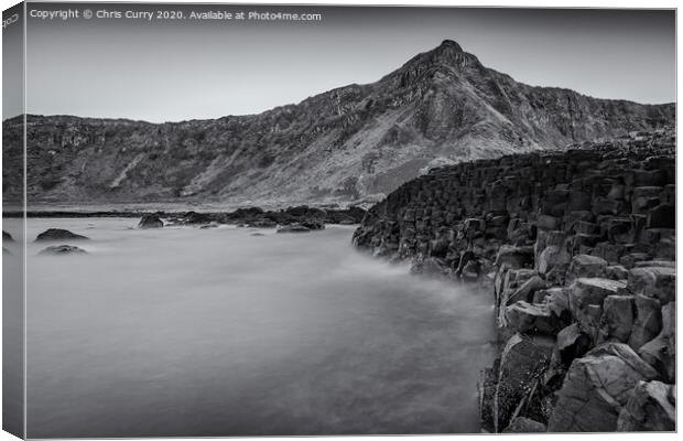 The Giants Causeway Black and White Northern Ireland Landscapes Canvas Print by Chris Curry