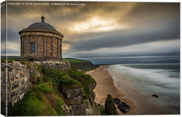 Mussenden Temple Downhill Beach County Derry Londonderry Northern Ireland Landscape Canvas Print by Chris Curry