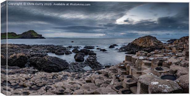 Giants Causeway Panoramic County Antrim Northern Ireland Canvas Print by Chris Curry