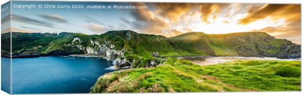 Kinbane Head & Castle Ballycastle Antrim Northern Ireland Panoramic Canvas Print by Chris Curry